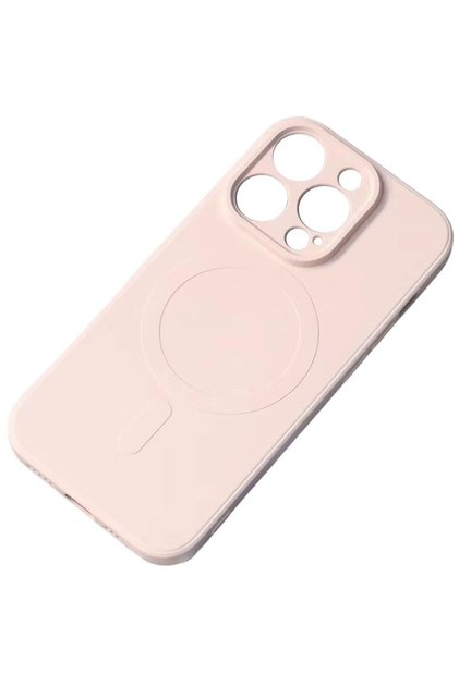 Husă de silicon compatibilă MagSafe pentru iPhone 15 Plus - Crem