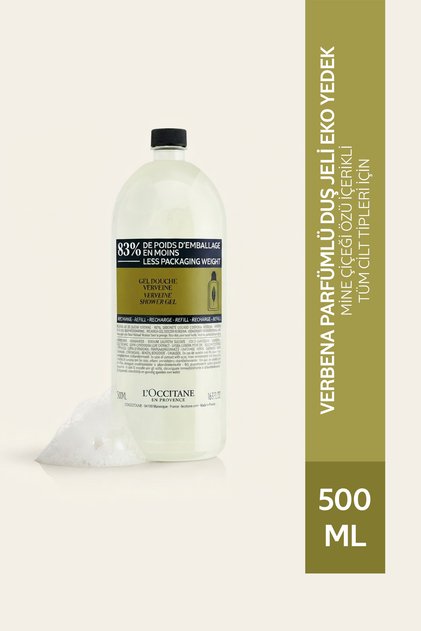 Verbena Perfumed Shower Gel Eco Refill, with Verbena Flower Extract, 500 ml