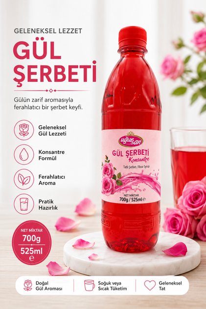 700g/525ml Gül Şerbeti