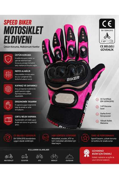 PEMBE ELDİVEN 3 MEVSİM KORUMALI CE EN 13594 ONAYLI