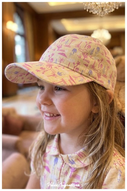 100% Cotton Printed Girl's Hat (Ages 4-8) (Size, 52 cm)