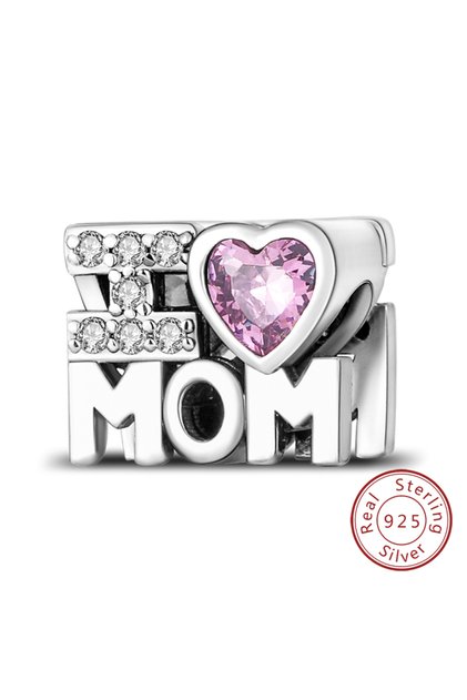 KTC184 Original 925 Sterling Silver Charm Beads Love Heart Family Charms Pendant Fit Bracelet Charm