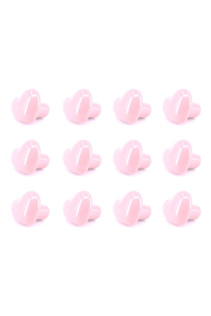 12 Pink Color Heart Handles