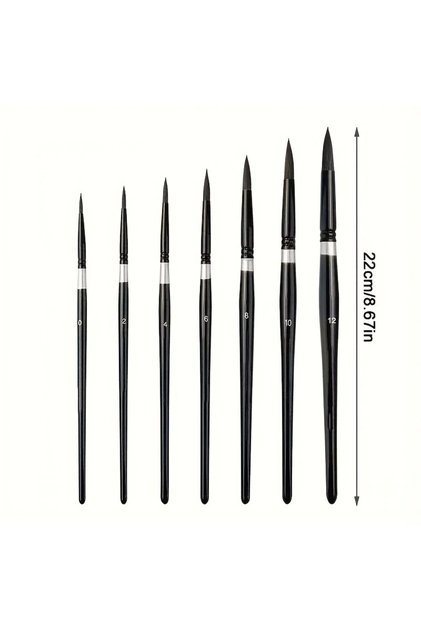 7pcs 7pcs Professional Watercolor Brushes, Suitable for Students and Beginners, Watercolor, Acrylic,