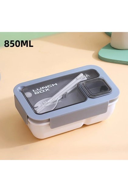 White-850ML 1pcs Lunch Box Portable Lunch Bags for Children School Office Bento Box with Tableware