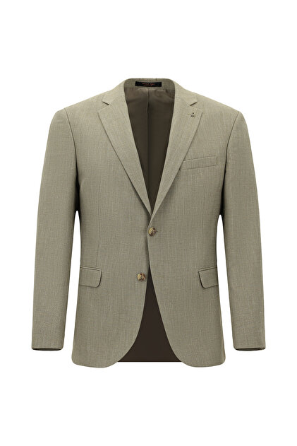 Mcr Çizgili Slim Fit Geniş Yaka Erkek Ceket Gri - 41457.25Y