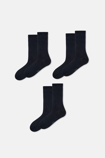 Navy Blue Men's Micro Modal Socks 3-Pack