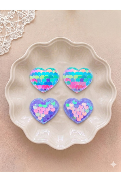Colorful Sequin Heart Baby Hair Clip - Hair Clip for Babies with No Hair or Less Hair