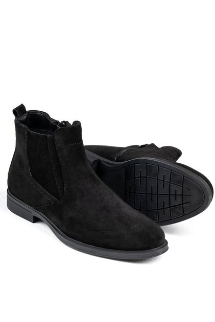 Italian Style Suede Winter Men's Boot Shoes Black T13318