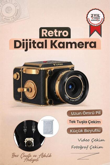Torima Vintage Dijital Kamera Selfie Video Vlog Kamerası Fotoğraf