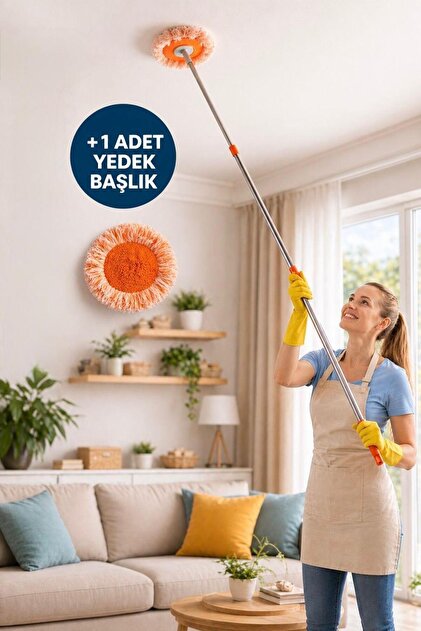 TOYFEST 1 Adet 280 Cm Uzayabilir Mikrofiber Yumuşak Başlıklı Toz