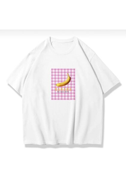 Oversize Cut Short Sleeve Banana Print T-Shirt
