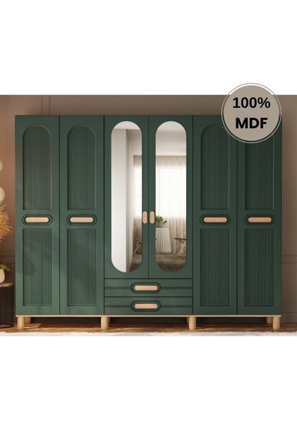 Begonya 6 Kapak Mdf Ayaklı Tasarım Gardırop