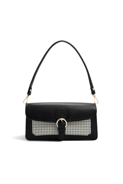 Sp1279 Women's Shoulder Bag Plain Black-M204 Black-Black