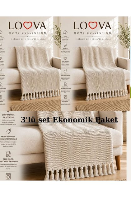 Koltuk Örtüsü Geleneksel Dokuma 3'lü Ekonomik Paket