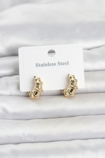 Gold Color Hoop Model Women's Earrings - Ebj260516W42238