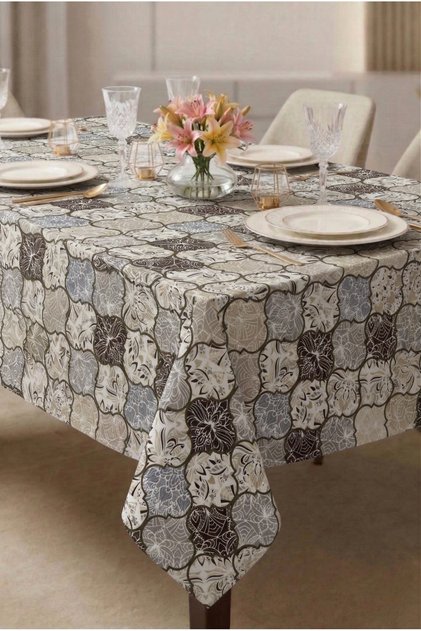 Duck Fabric Liquid-Proof Tablecloth– Stain Resistant ,Erasable,Decorative Patterned Modern Tablecloth