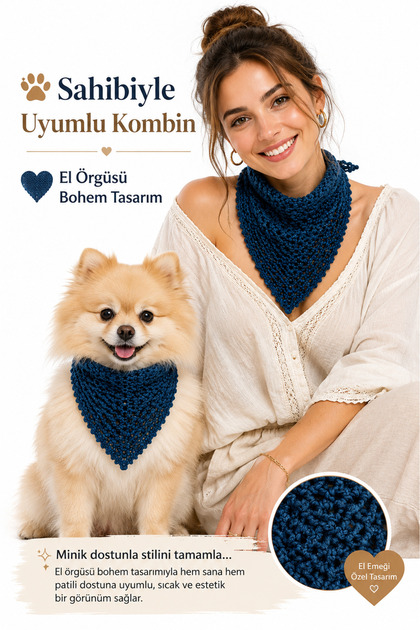 Blue Women's and Dog Matching Bandana – Mommy Dog Bandana