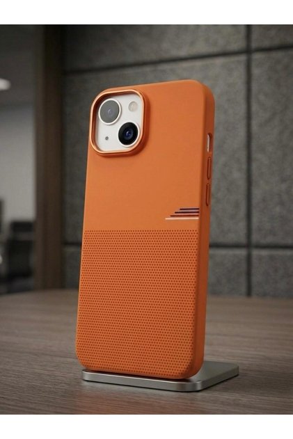 Magsafe Compatible Orange Color Shock Absorbing Matte Anti Shock Premium Phone Case Compatible with iPhone 15