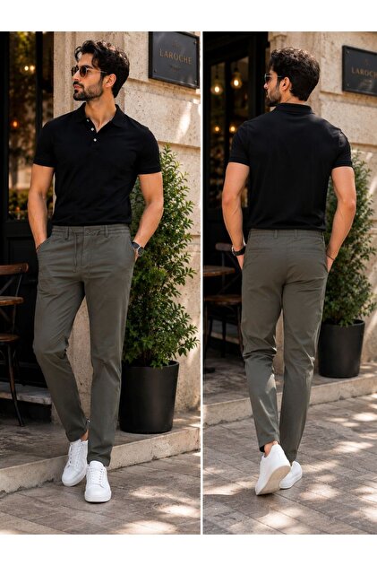JAKRON ΑΝΔΡΙΚΟ Βαμβακερό Ελαστικό Παντελόνι Jogger