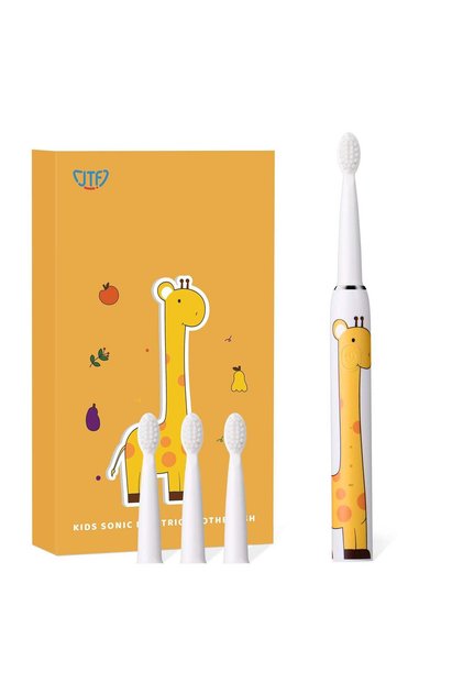 Periuță de dinți electrică pentru copii, Sonic, J20C (4 capete de periuță, cablu de încărcare), Galben