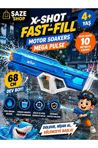 SAZE X-Shot Fast-Fill Motor Soakers Mega Pulse Pilli Su Atıcı