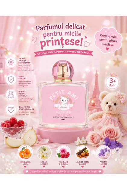 Parfum pentru Copii Petite Fille 50ML Parfum Bland si Jucaus cu Mandarina, Para si Flori Fine