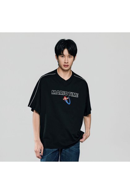 Men Relaxed Mario Time Contrast Piping Tee