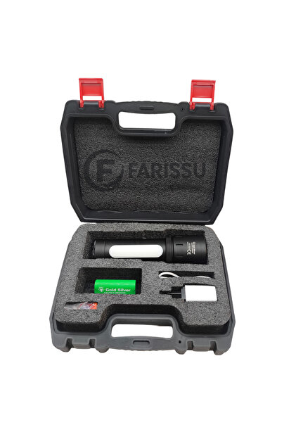 farissu Gold Silver GS-15800 Profesyonel Şarjlı Taktik El Feneri