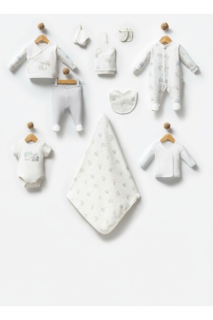 Cute Animal Patterned 10 Piece Newborn Hospital Discharge Set