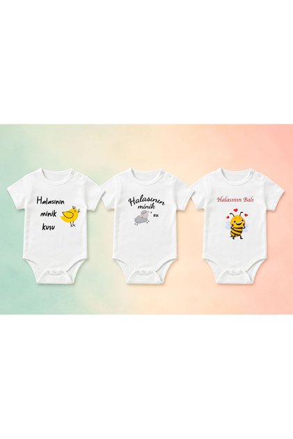 100% Cotton Baby Bodysuit - 3-Piece Set - Written Bodysuit - Jumpsuit - Bodysuit
