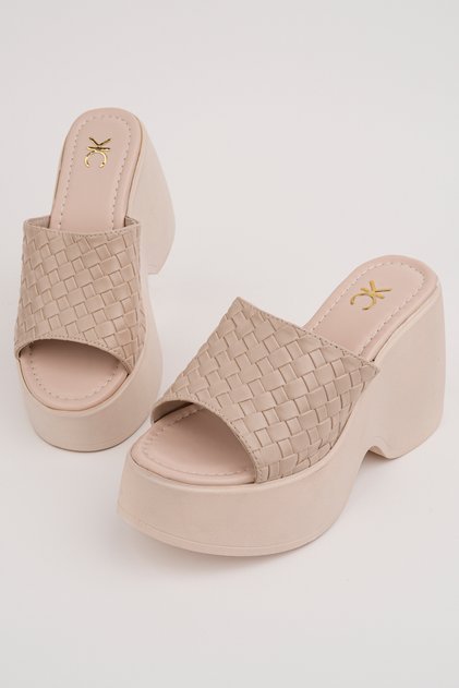 Kcl-Dlg01 Wedge Heel Patterned Slippers