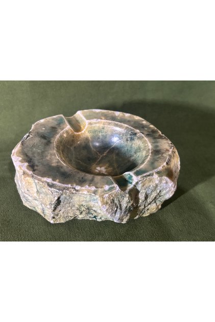 Handmade Ashtray Made from Semi-Precious Stone, Measures 12 cm X 11 Cm.