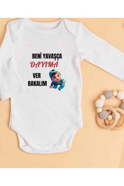 Dayı Written Baby Bodysuit 100% Cotton 433