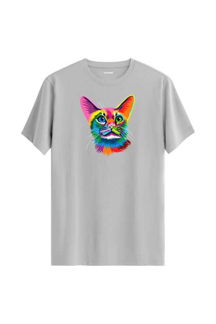 Colorful Ivy Cat Printed T-Shirt