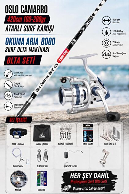 メロジョイ　2点セット Oslo Camarro 420cm 100-200gr Aria 8000 Surf Casting Olta Seti