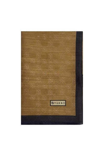 Cotton Silk Monogram Shawl 44225-Light Brown