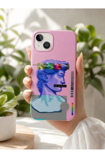 iPhone 13 Compatible Stylish Watercolor Effect Art Design Protective Silicone Case Pink