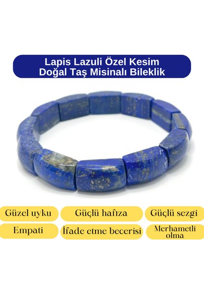 Certified Lapis Lazuli Special Cut Natural Stone Bracelet
