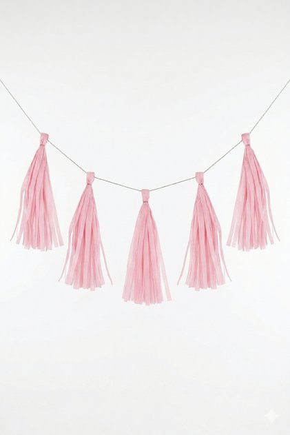 Pink 5-Piece Tassel Party Ornament
