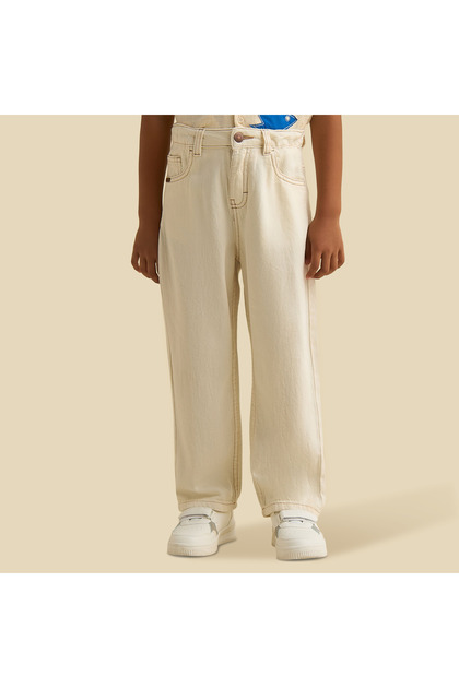 Trousers with Pockets, Buttoned Waist