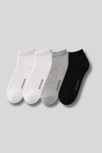 Men's 4-Pack Cotton Bootie Socks