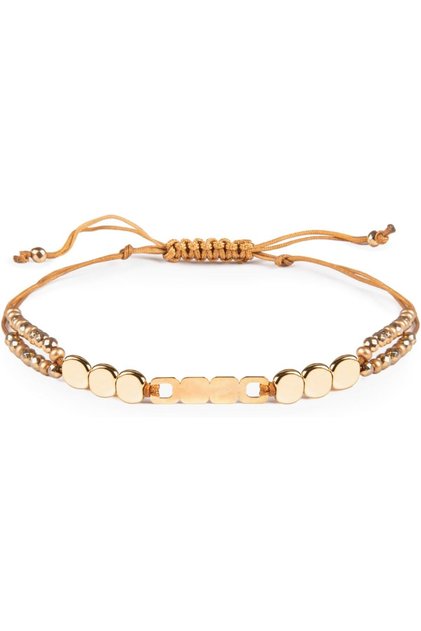 Square Stone Women's Bracelet, 18K Gold, Beaded Bracelet, with Czech Beads & Hematite, Handmade Adjustable Jewelry