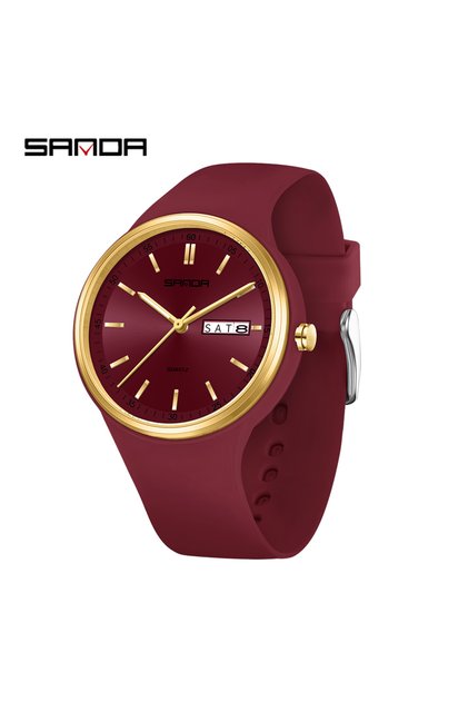 Red 2025 Fashion SANDA Top Brand 6213 Female Student Casual Simple Women's Dual Calendar Elegant Fem