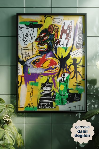 Jean-Michel Basquiat "Pyro, 1984" - Neo-Ekspresyonist Sanat Posteri (Çerçevesiz)