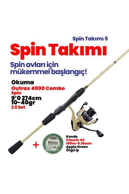 Okuma Outrax 4000 Combo Spin 9'0 274cm 10-40gr Makine Kamış İp