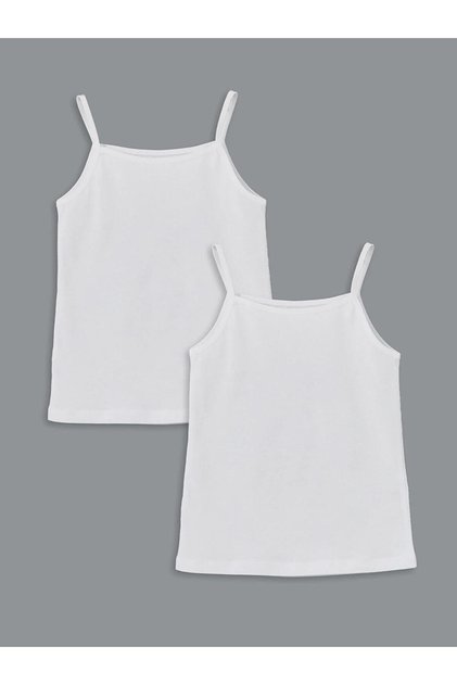 Square Neck Strap T-Shirt for Girls, 2-Pack (W5)