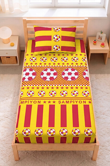 Fan Patterned Single Elastic Sheet Set | 100X200 Elastic Sheet + Pillowcase | Cotton Soft Texture