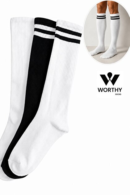 3-Piece Below-Knee Tennis Sports Socks