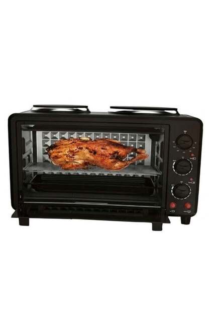 Electric Oven 37L - Dual Hot Plates, Baking & Grilling, Pizza Maker